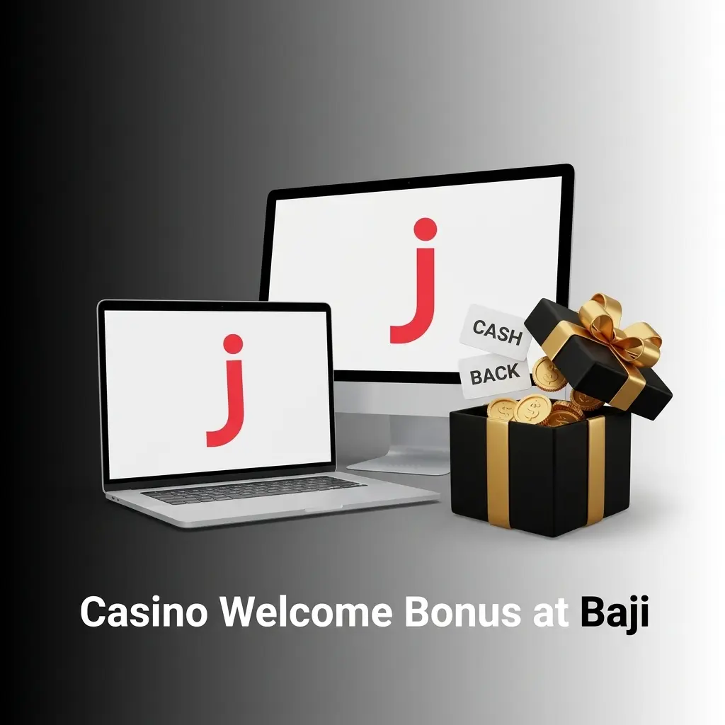 Baji Casino welcome bonus offer showing 100% first deposit bonus up to 1,000 BDT and 77% sports bonus up to 7,777 BDT