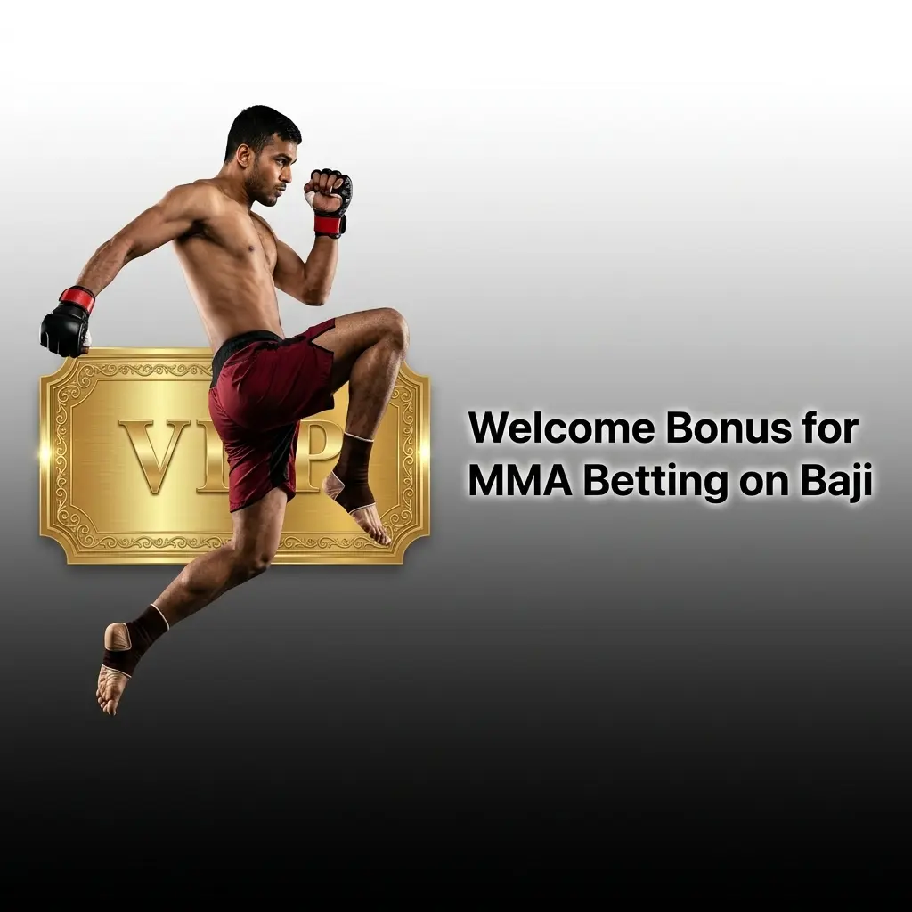 Baji welcome bonus for new users on MMA betting with extra funds added after first sports deposit